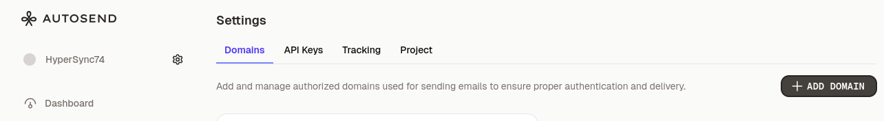 autosend settings page